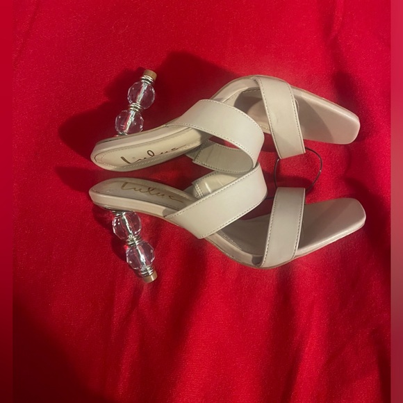 Lulus Nara Light Nude Sculpted High Heel Sandals NWOT - Picture 4 of 7